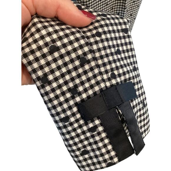 Talbots Womens Capri Pants Size 10P 10 Black White Bow Polka Dot Gingham Preppy - Picture 8 of 10